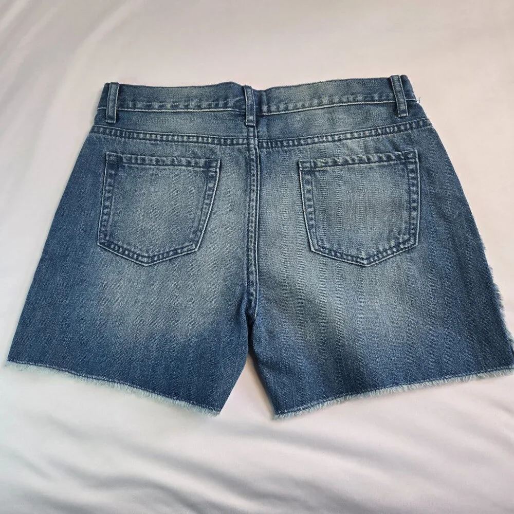 THE CHILDREN'S PLACE Girls' Denim Skimmer Shorts Sz 14 Blue- Ruby Frayed Seam